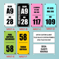 NOMOR ALAMAT RUMAH CUSTOM VERTIKAL BISA GANTI WARNA-NR07