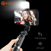 MIXIO - Q08 Selfie Stick Stainless Steel with WHITE LED Light Tripod