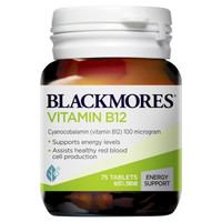 Blackmores Vitamin B12 75 Tablets - Suplemen Penambah Energi Murah