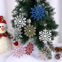 6pcs / lot Ornamen Gantung Bentuk Snowflakes Palsu Ukuran 10cm Untuk