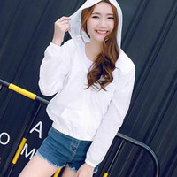 TERBARU ט Jaket Unisex Anti UV waterproof uk M-Xl Putih Jaket Hujan