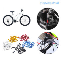 Yin 100Pcs / Set Tutup Ujung Kabel Rem Sepeda Bahan Aluminum