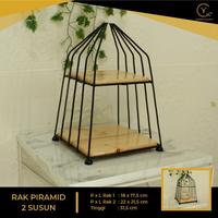 RAK PIRAMID SUSUN - RAK BESI DAN KAYU - RAK SERBAGUNA