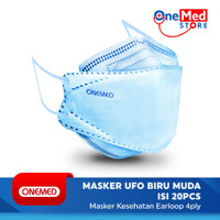 Unik Masker Karet Medis UFO Biru 3D OneMed 4ply Box isi 20pcs OT Murah