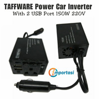 TAFFWARE Power Car Inverter Mobil DC to AC With 2 USB Port 150W 220V