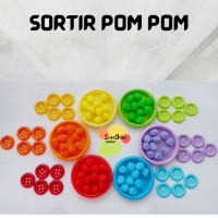 montessori Sortir pompom set/ sensory play/mainan edukasi anak