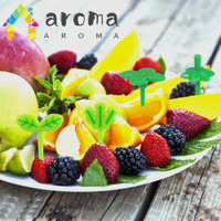 Aroma Buah Garpu Daun Dekorasi Untuk Aksesoris Sushi Anak Perlengkapan