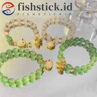 Fishstick Giok Kelinci Gelang Gaya Cina Perhiasan Sederhana Zamrud