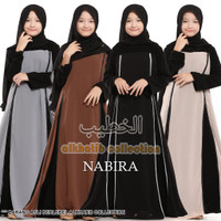 ABAYA NABIRA WARNA JETBLACK KOMBINASI SIFON ALKHATIB COLLECTION USIA