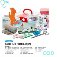 Kotak P3K Plastik Jinjing merk OneMed sudah lengkap dengan isinya