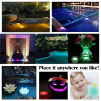 GD RGB Remote Control Submersible Light IP68 Waterproof Underwa