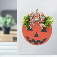 J9YXDU Kayu lapis Tanda pintu labu Halloween Dapat digantung Dengan