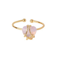 Yoioi Berlian Castle Heart Rings Untuk Wanita Perempuan Merah Muda