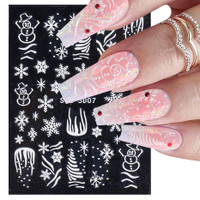 VJ404 1 Sheet New Fashion 5D French Embossed Snowflake Snowman Christm