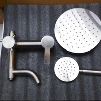 Kran Tiang Shower Stainless Keran Air Panas Dingin Column Set Sus 304