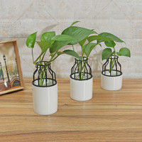 Good Home Party Black Metal Rack Ceramic Flower Pot Garden Plant '