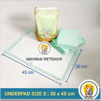 Underpad Kucing Size S 30 X 45 Cm Perlak Sekali Pakai Training Pad Lat