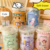 30pcs Barreled Lovely Cartoon Crumbless Eraser Student Penghapus Karet