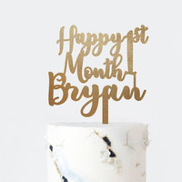 371S Custom Cake Topper One Month Topper Kue Akrilik Tulisan -