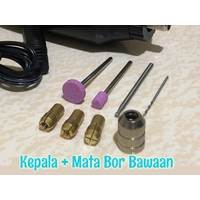 Bor Mini - Gerinda Mini + Mata + Adaptor 12 Volt Sesuai Dengan Foto