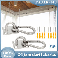 2 Set Gantungan Hammock Pengait Hammock Stainless Steel Tebal Ceiling