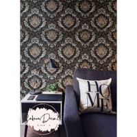 3DWallpaper Dinding klasik Gold Murah Vinyl Premium Motif Batik Bunga