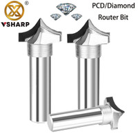 ' Vsharp Pcd Point Cutting Round Over Bit Diamond Cutting Cabinet Door