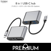 Termurah BASIX TW8R USB C Hub Type C 8 In 1 Adapter Dock With 3.0 High