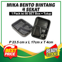 QA04 [1 PACK ISI 50 SET] MIKA BENTO SEKAT 4+TUTUPBOX HOKBEN