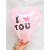 Balon Latex I Love You Balon Bentuk Hati Pastel / Balloon Heart Shape