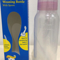 Come!! Botol bayi Huki weaning with spoon/sendok 260ml BPA free
