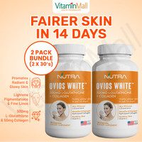Limited TWIN Nutra Botanics Ovios AntiAging Whitening 500mg L Glutathione Whitening Capsules With Reduces