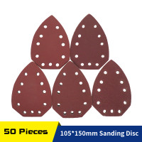 PROMO! 50 Pcs Hook and Loop Sanding Discs, 60/80/120/180/240 Grits, Mouse Sanding Pads Detail Sandpaper for Palm Sander, 15 x 10 cm