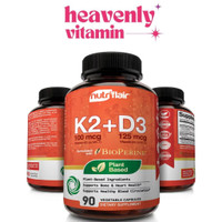 READY STOCK Nutriflair Vitamin K2 (MK7) 100mcg + D3 Vitamin D3 125 mcg - 90 Veg Capsules