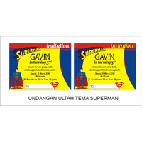 Sini! Undangan Ultah Anak tema superman, TANPA MINIMAL ORDER