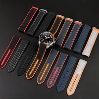 Tali jam tangan Omega Seamaster Curved Rubber Strap Diver Tali Jam Tangan Omega 20mm 22mm Curved end 20m 22mm Nylon Rubber Watchband For Omega