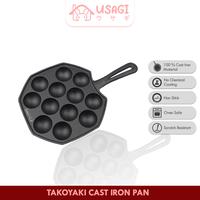 USAGI Takoyaki Cast Iron Pan  Cetakan Takoyaki Cast Iron 12 Pcs