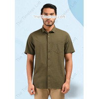 Moc Kemeja Lengan Pendek Pria Flixton-Olive
