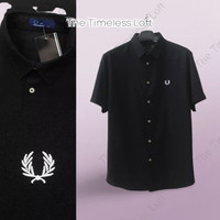 Fd Pry Short Shirt Linen Black , Navy.