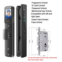 Pintu Smart Door Lock Face Recognition Fingerprint Password Key Card