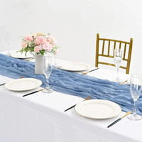 6Pcs Cheesecloth Table Runner 90*300Cm Boho Gauze Dining Table