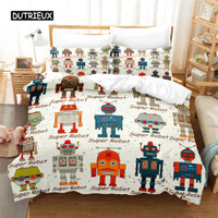 Cartoon Children Robot Bedding Set Duvet Cover Set 3D Bedding Dig