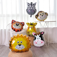 6pcs/lot Mini animal head Foil Balloons inflatable air balloon happy