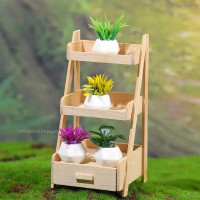 Mini Potted Plants Model Dollhouse Simulation Cactus Potted for Scale