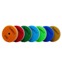 7Pcsset 75Mm 3 Inch Sponge Diamond Polishing Pads Marble Granite