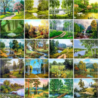 Painting By Number Spring Forest Scenery Kits For Adul