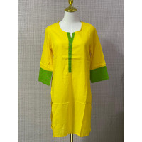 Yellow And Parrot Elegant Cotton Top