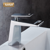 Xoxo Black White Bathroom Basinfaucet Hollow Shape Bath Waterfall