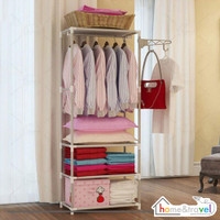 R1DO HOVELSHOP Square Cloth Rack Stand Hanger Tempat Penyimpanan Baju