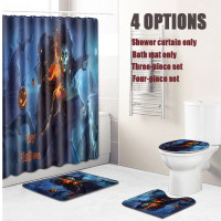 Halloween Shower Curtain Toilet Soft Velvet Kitchen Market Ol